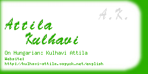 attila kulhavi business card